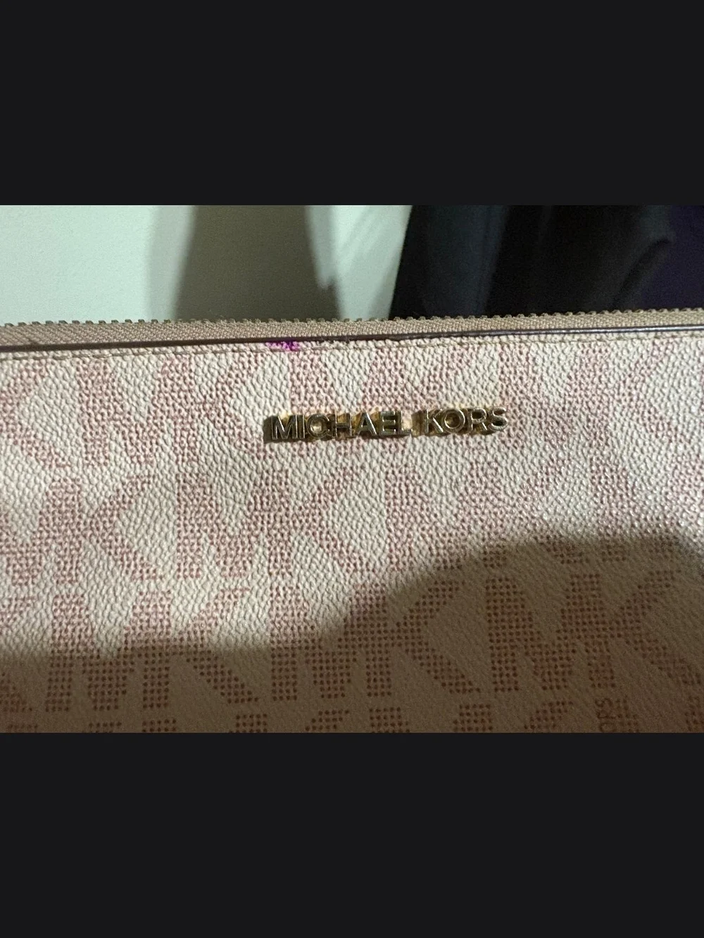 Michael Kors Blush Pink Signature Logo Wristlet Clutch
